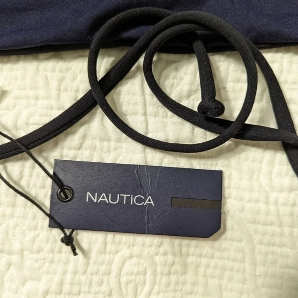 Nautica Women's‎ Swim Top Reversible Black / Navy Size 8 NWT